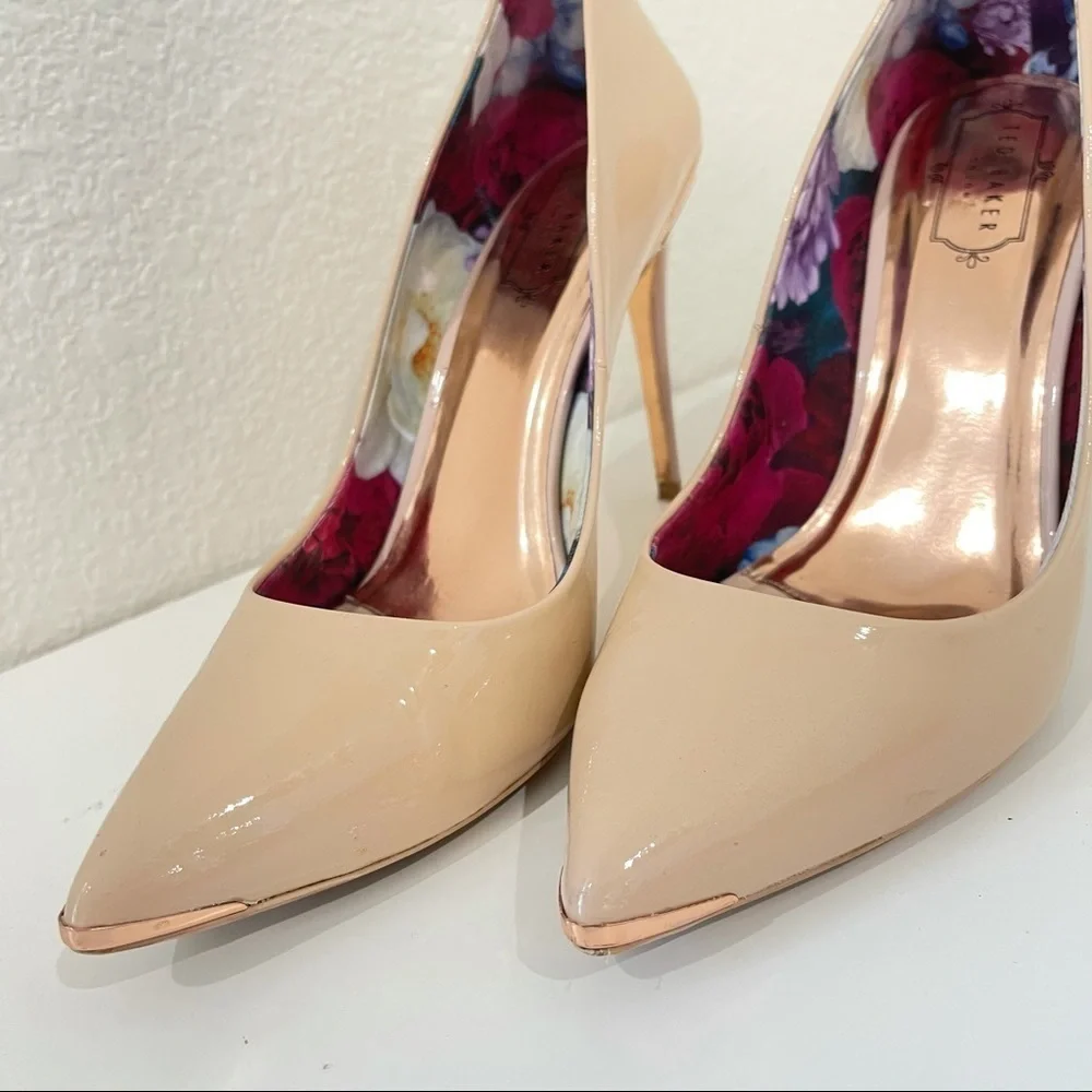 TED BAKER LONDON Pink Nude Cinderella Kaawa Pump Heels Size 41 - Picture 4 of 10